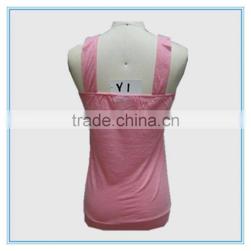 2016 Ladies Western Knitted Tops Pink Vest With Beaded