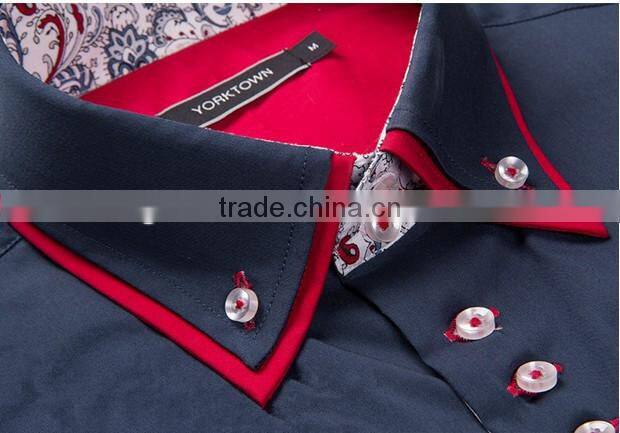 Mens deep color new fashion style shirt Korean version slim long sleeve shirt printed shirt