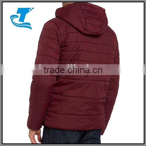 Men winter padded nylon jacket with hood