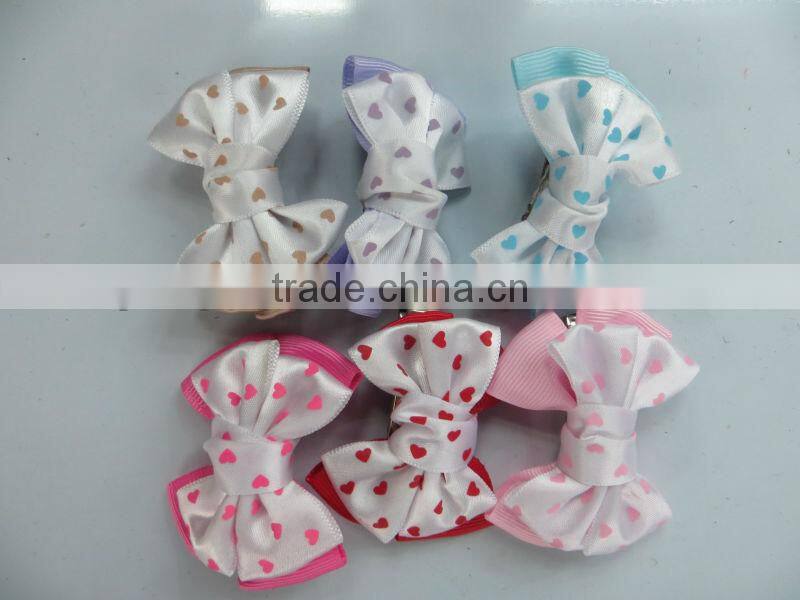 Baby girls dacron and cotton bow strip clip hair accessories multi-colors optional