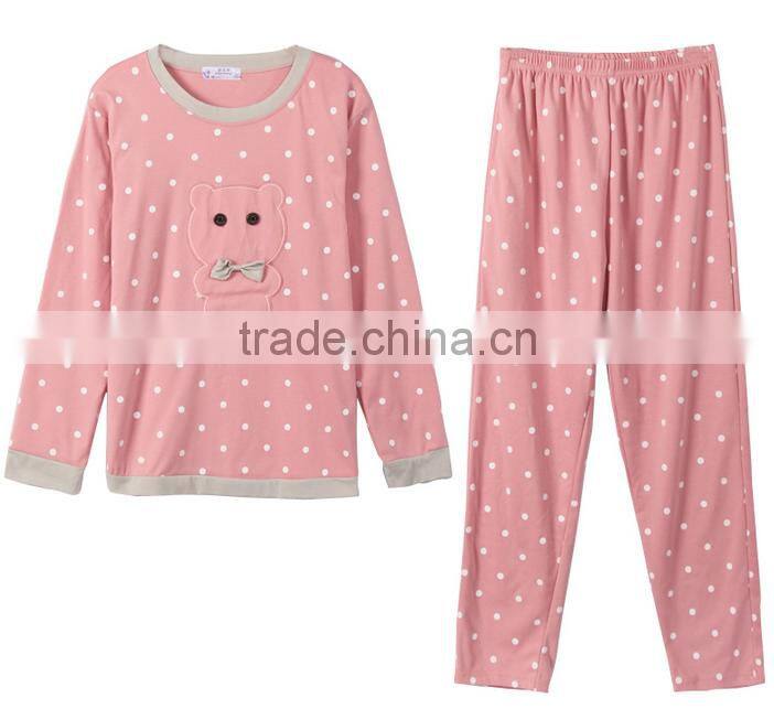 wholesale High quality 100% cotton popular women pajamas printing