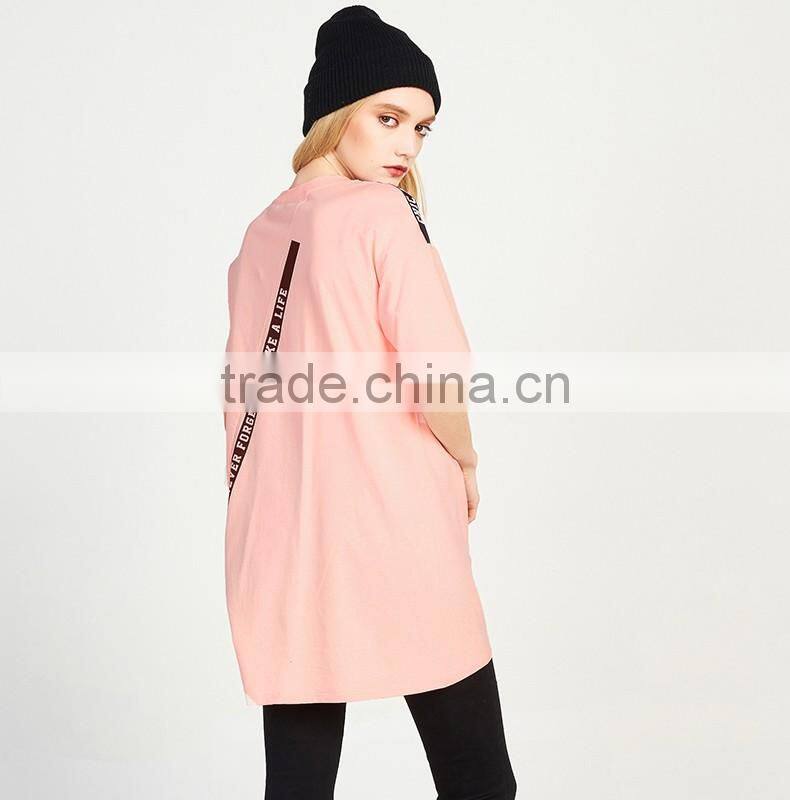 Women Pink Oversized Jersey Design Your Own Custom Longline Cutting T shirts