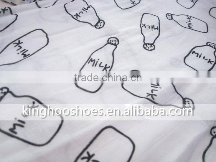 120cm*120cm nursing bottle design knitted organic cotton bamboo gauze baby muslin swaddle