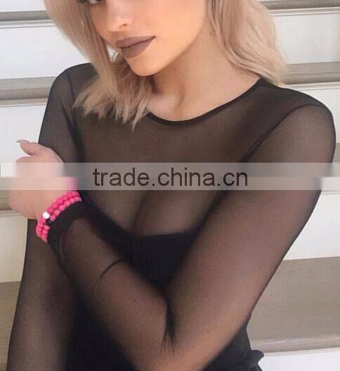 Runwaylover New Style 2017 Ladies Fashion Transparent Sexy T-Shirt