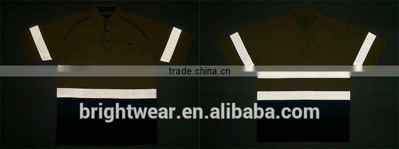 Wholesale polyester safety combined-performance reflective 3M5510 tape protective polo shirt