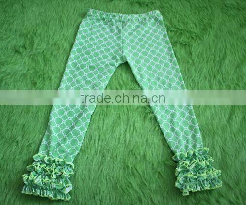 2017 Spring Baby Girls Cotton Beautiful Icing Ruffle Pants Kids Girls Wavepoint Ruffle Capris