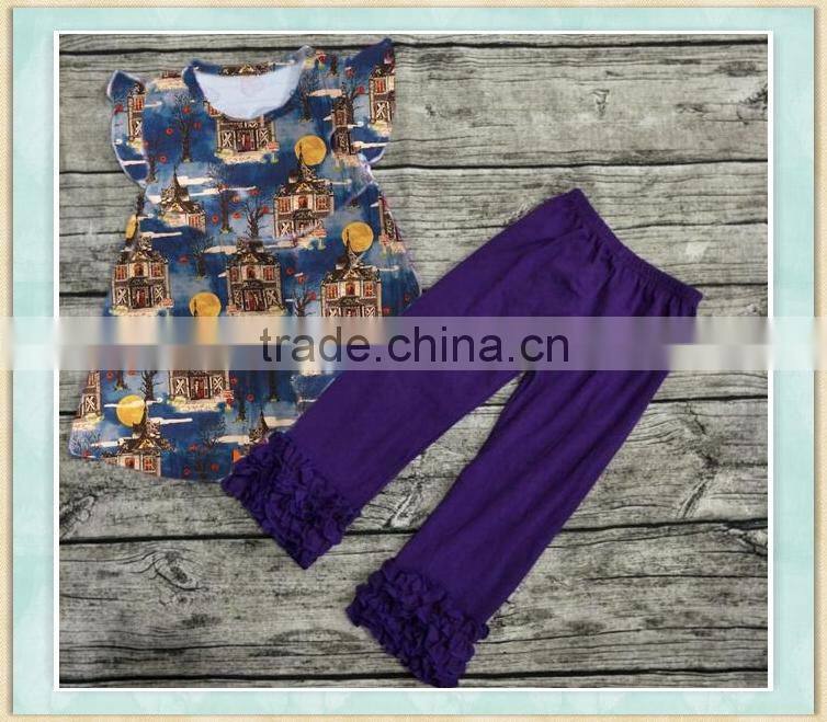 Baby clothes 2017 flutter sleeve Hat-trick picture girls outfit baby halloween costume
