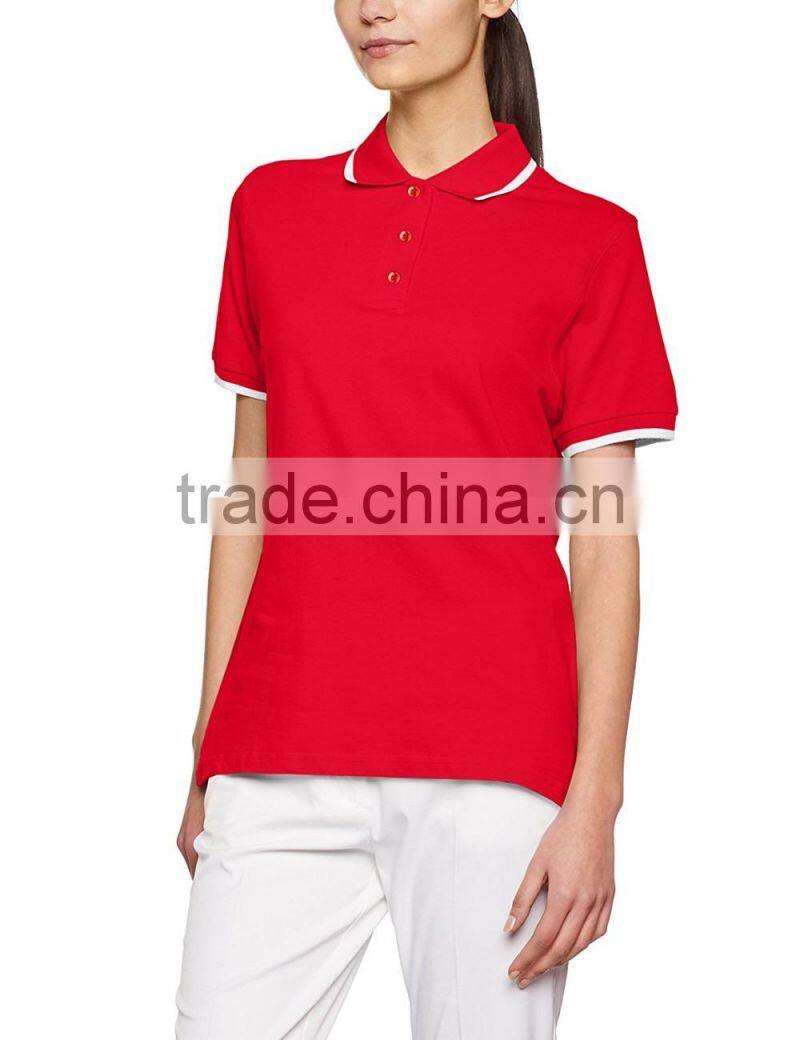 Women's Green,Yellow,Red Tipping Polo golf tee Shirt