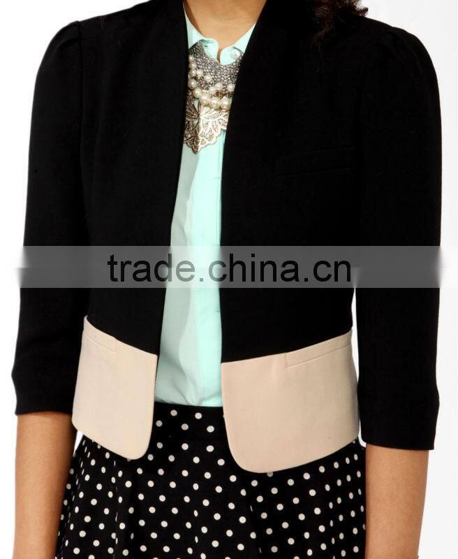 Ladies's Cropped Colorblocked Blazer