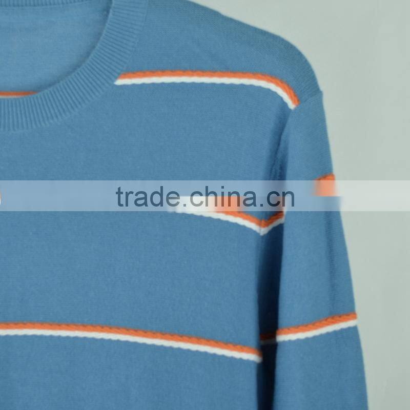 100% Cotton Plain Striped Computerized Sweater