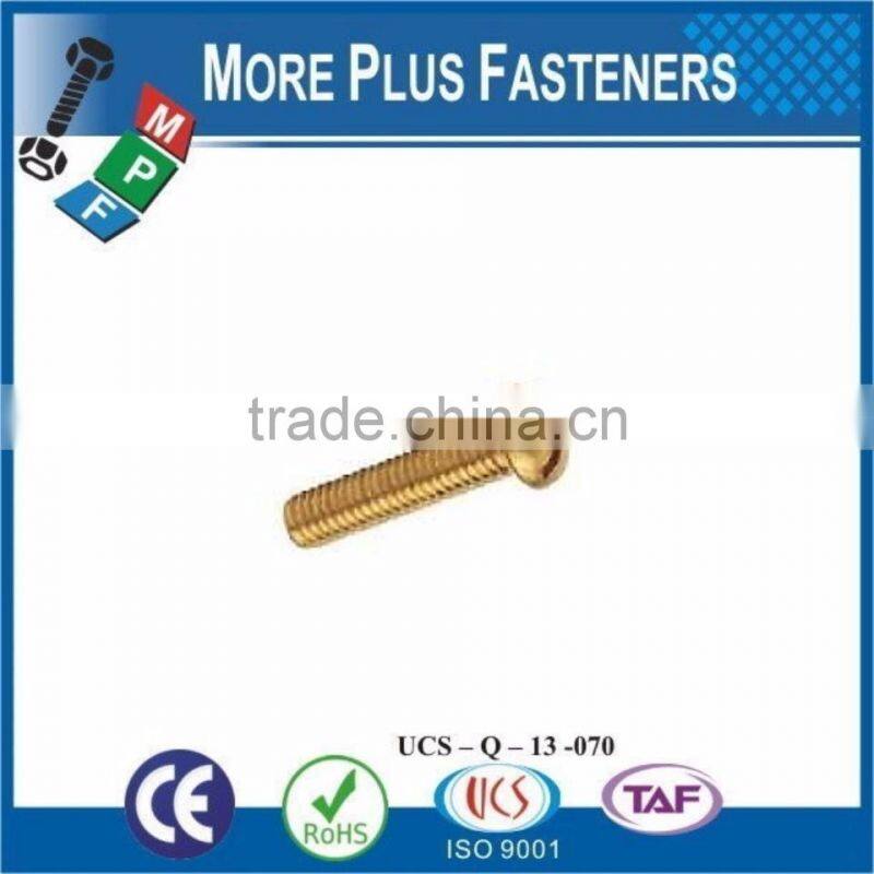 Made in Taiwan Brass Stainless Steel Zinc Plated Round Slot Machine Screw