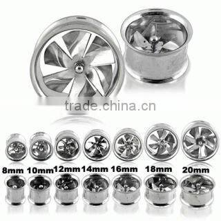 double flare moveable fan flesh tunnel ,ear plug ,body jewelry