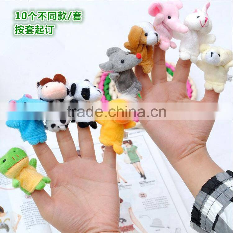 Plush animal soft fabric baby funny finger puppet toy