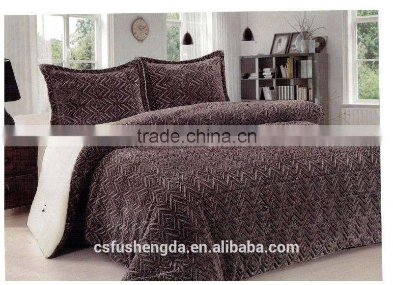 100% Polyester PV printed plush fleece fabric textile microfiber or sherpa quilt