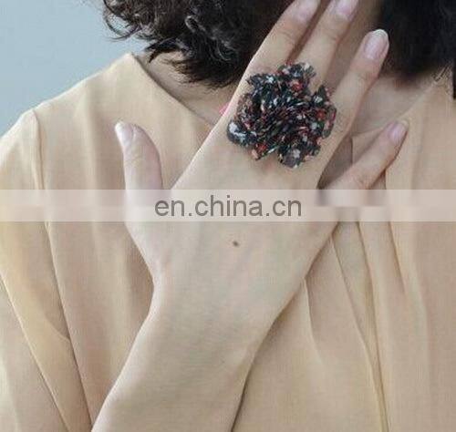 Fashion Personality Sweet Style Flower Chiffon Women's Stretch Finger Ring