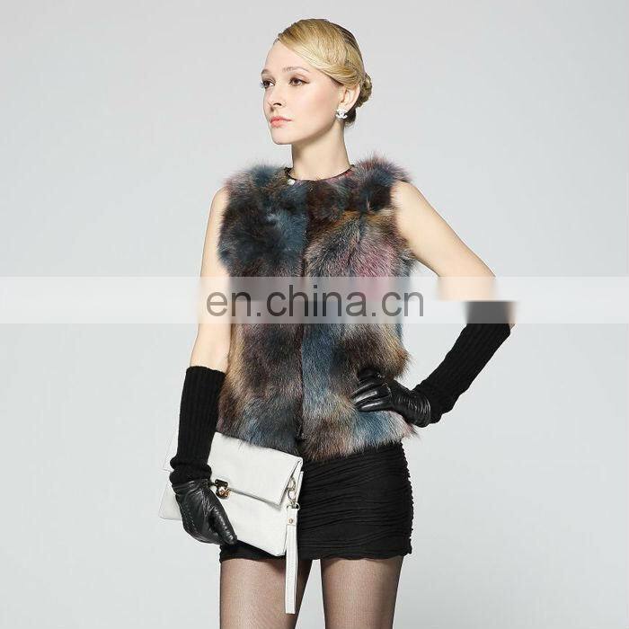 New fashion wholesale short style genuine raccoon fur vest