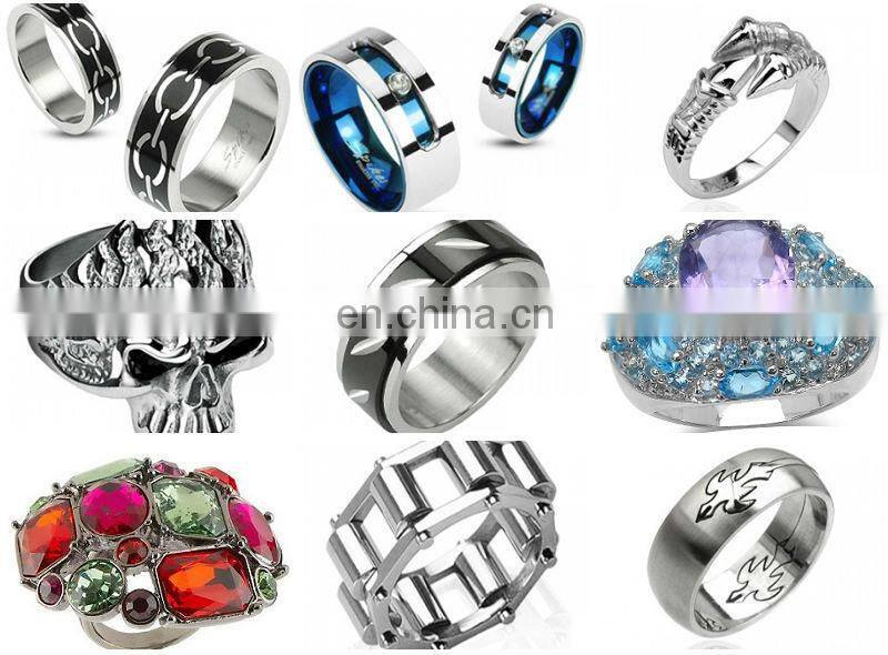 Micro Pave' Elongated Oval Saddle Rings jewelry in stainless steel with clear gems