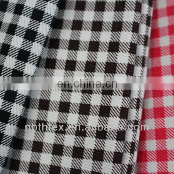 97% cotton3% elastane fabric tartan design printed