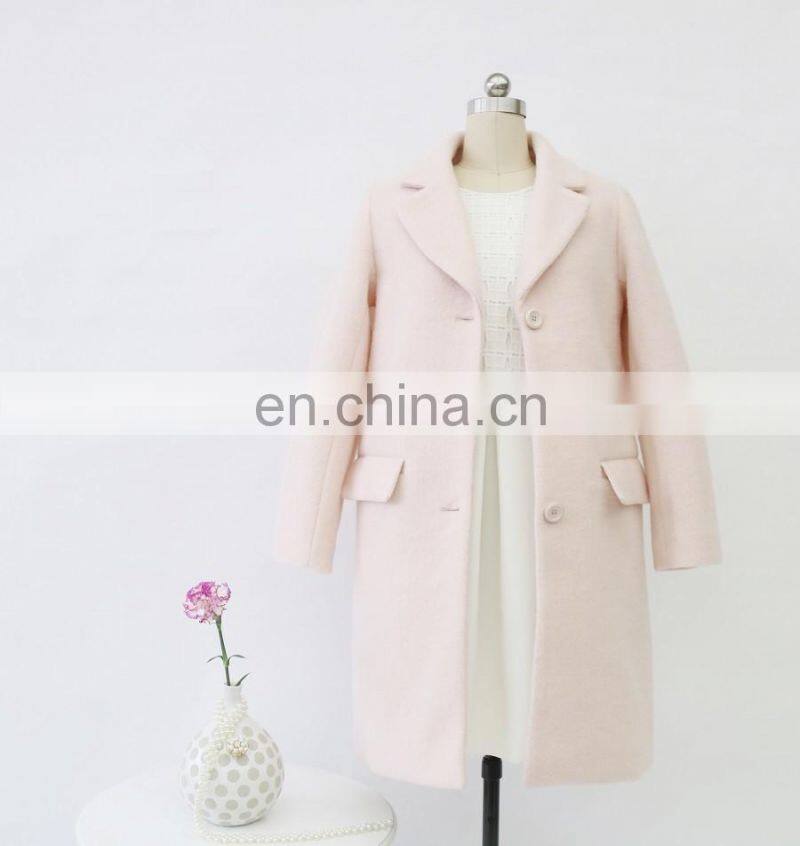 Fashion women winter wool coat with long sleeves