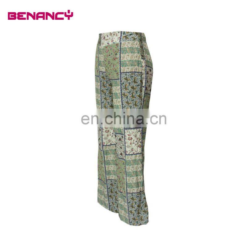 2017 Floral Printing Pattern Fashion Viscose Bell Leg Pant