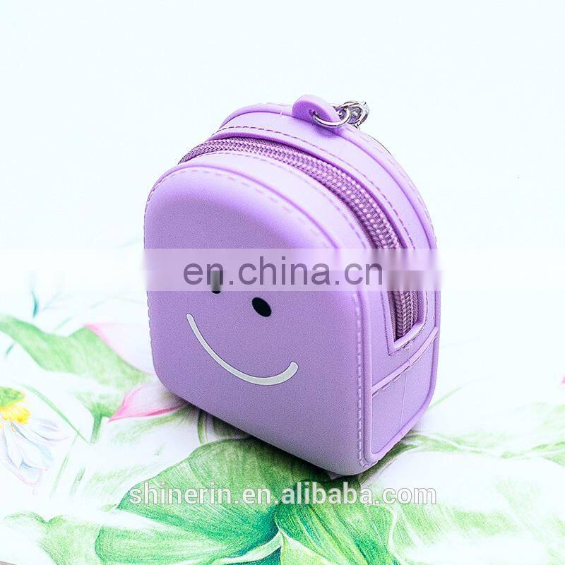 Fancy Hot Sale Backpack Shape Girls Wallet Latest Design Ladies Pouch Animal Printed Coin Case Silicone Coin Purse
