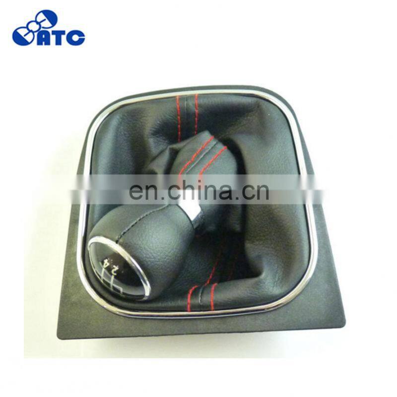 high quality 5-Speed Manual Leather Gear Shift Knob Red Stitch For VW GOLF MK6 Jetta OEM 1KD711113A