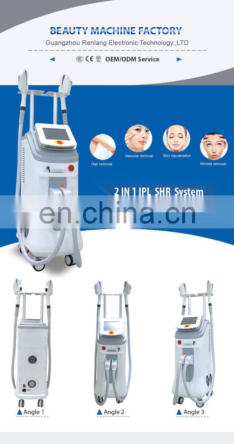 Powerful fast hair removal machine with double DPL handle