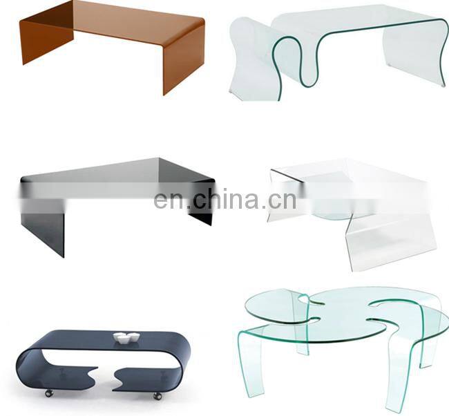 High quality China10mm thick curved bent glass desk