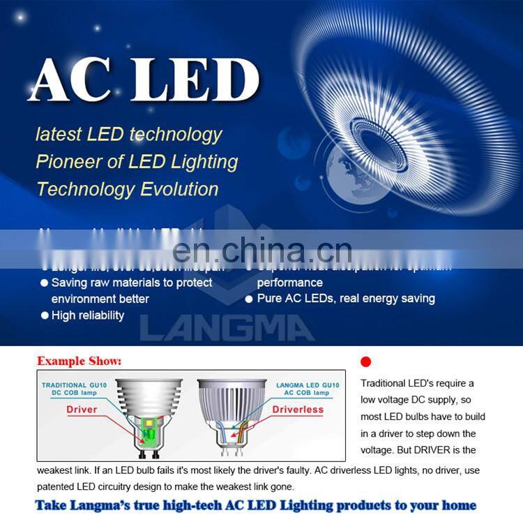 MOQ 10boxes / 100pcs 38 / 60 degree AC110V AC230V input 2700-3200K dimmable 6W GU10 / E27 led spotlight