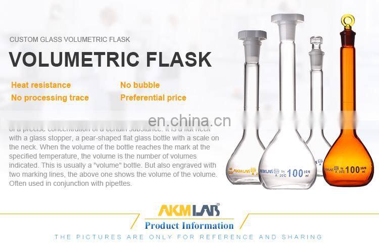 AKM LAB Glass Measuring Flask Volumetric Flask With Stopper