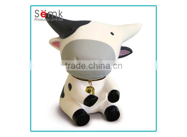 Gifts for kids pvc material cow shape pink personalized desk table pen holder