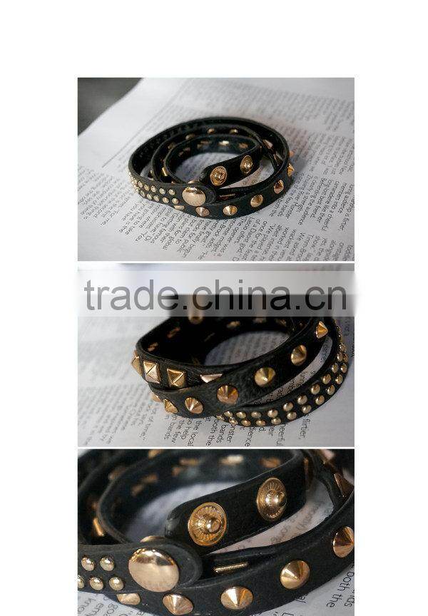 wholesale stud rivet PU Winding bangles