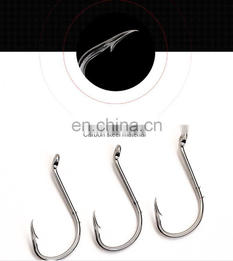 50pcs/box High Carbon Steel Environmental Saltwater Freshwater Fishing Gear Two Extra Barbs Baitholder Fishing Hook