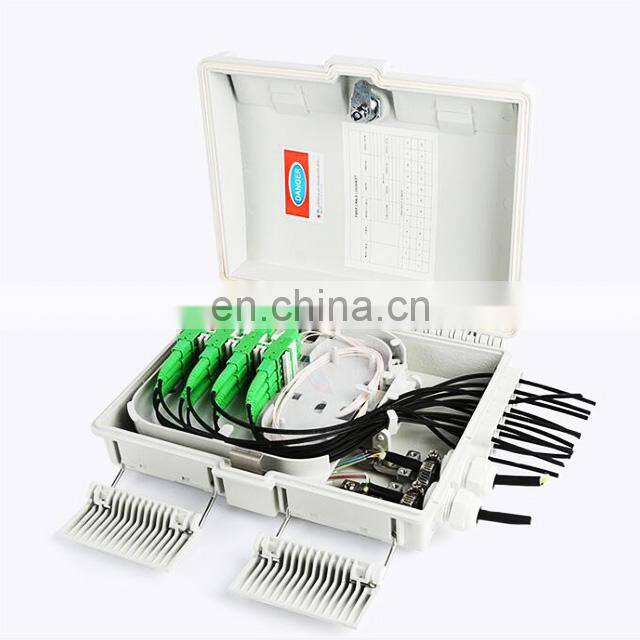 16 port fttx distribution box with 1*16 sc/apc splitter and good waterproof perfermence for easy installation