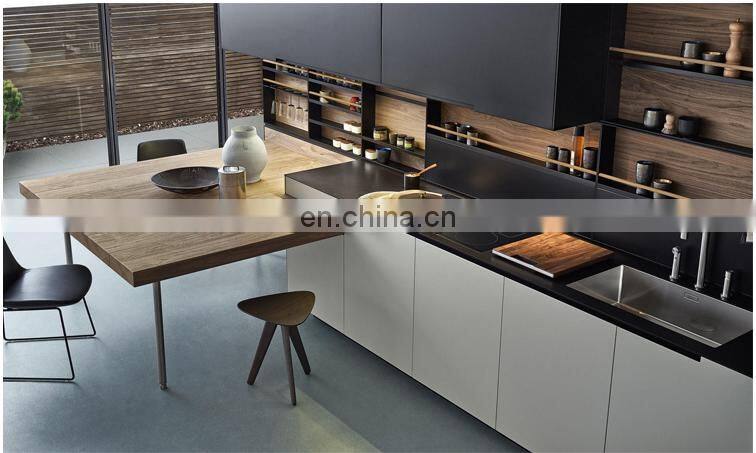 Foshan Wholesale High Gloss Plastic Lacquer Wood Modern Designs White Kitchen Cabinet Melamine Kitchen