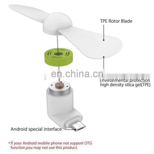 Hot sale Portable Air Cooling Android Micro Mobile Mini Fan USB