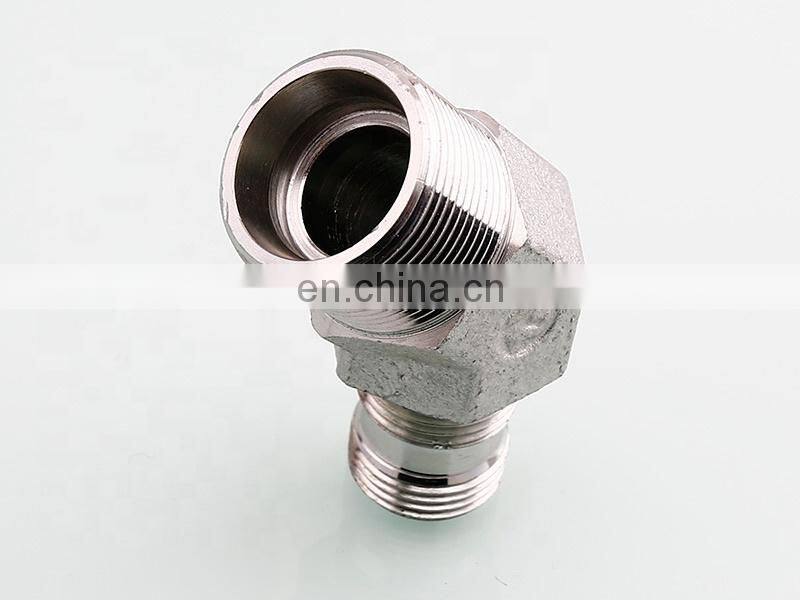 Ryco high pressure hydraulics Carbon Steel Brass Elbow Adjustable Lock Nut 45 Degree Hydraulic Adapter Fitting For Oil And Gas