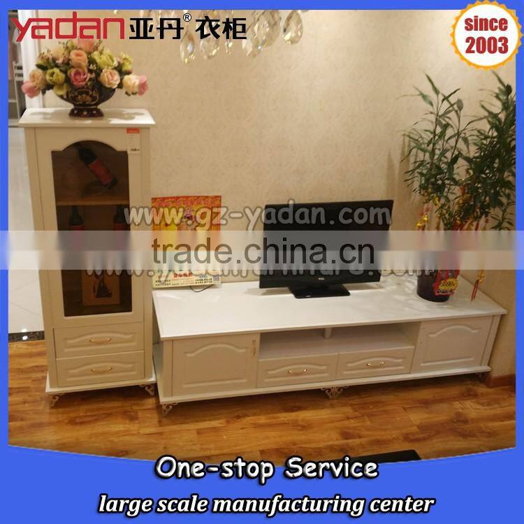 White color TV low cabinet modern style living room TV stand