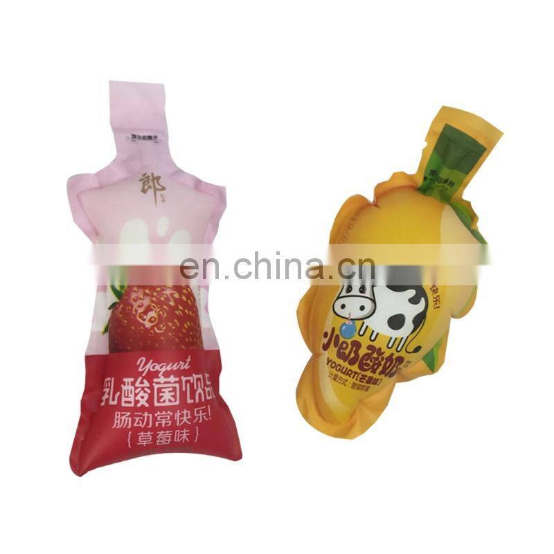 orange packaging bag100 ml plastic bottle shape pouch baby drink beverage packaging bag apple juice bag