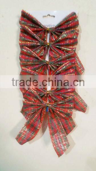 Christmas butterfly knot with glitter paint, ribbon bow suitable for Christmas packaging and Wedding decoration
