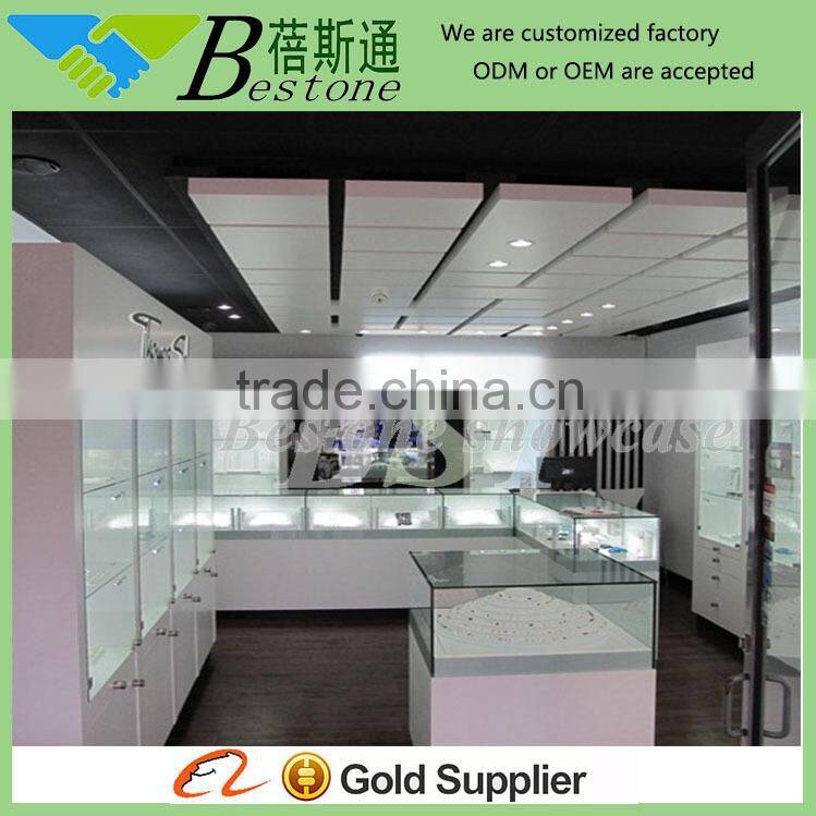 commercial modern jewelry decoration shop wood shelf furniture