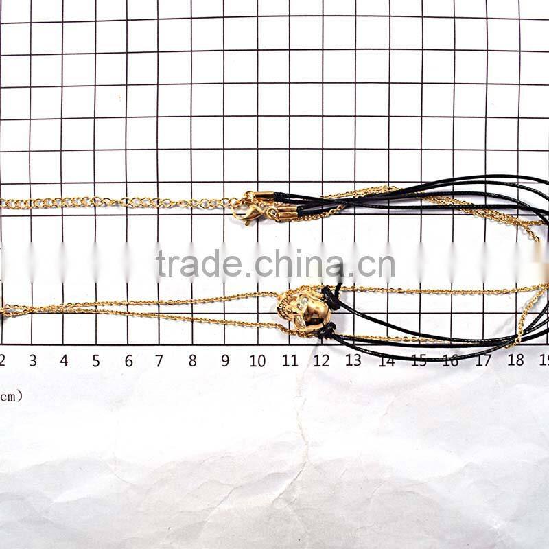 Stainless Steel Necklace Chain Skull Plated Gold skull Necklace