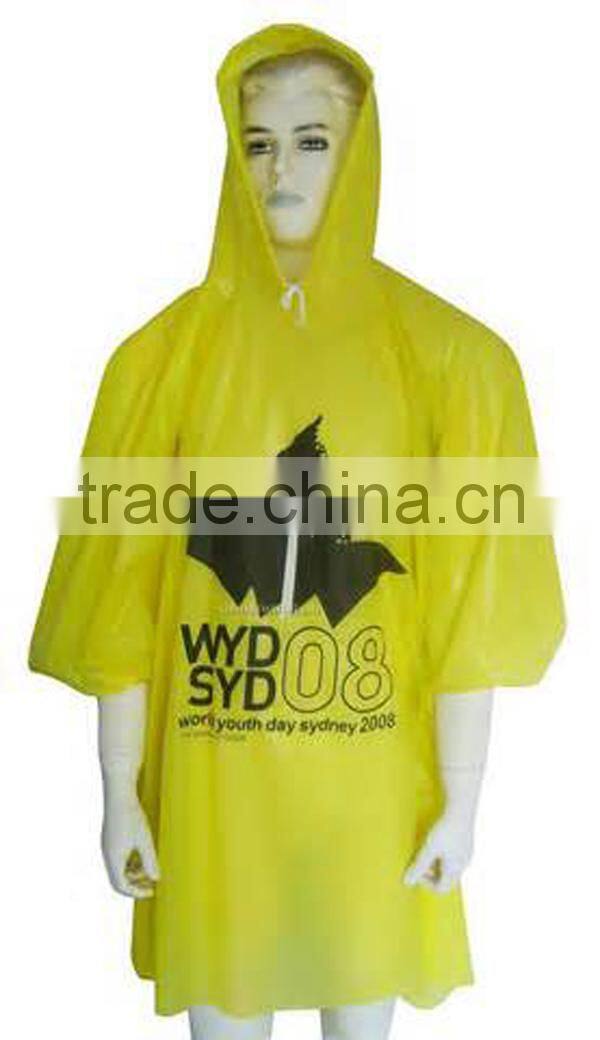 Hooded Waterproof PVC Poncho Material Rain Poncho