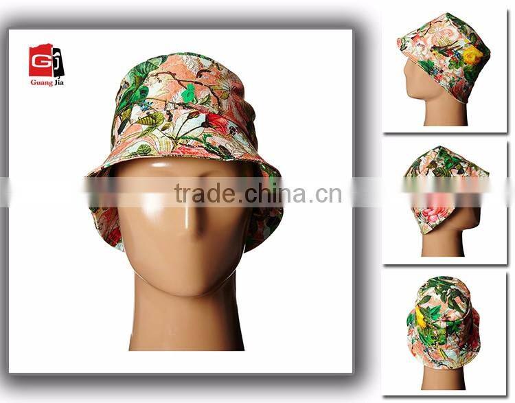 promotional printed custom made short brim bucket hat