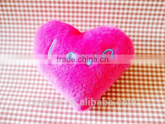 Plush 7.5cm Pink Heart Keychain/Soft Stuffed 7.5cm High Keychain with Embroidery I LOVE YOU/Mini Heart Shaped Keychain