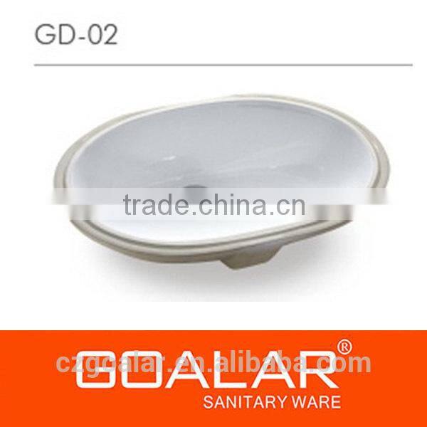 GD-02 Big size bathroom porcelain undermount sink