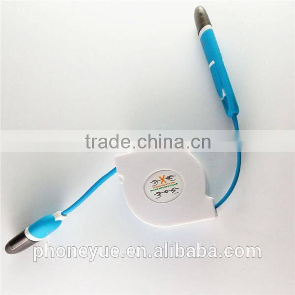 2016 latest products 2 in 1 retractable micro usb cable for charging
