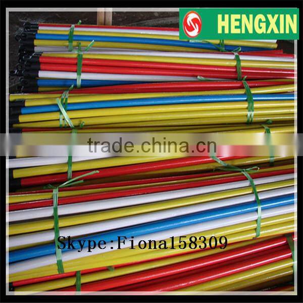 Hot Sale Spraying Plastic Metal Broom Handle With Plastic Hook,Colourful And High Quality broom handle