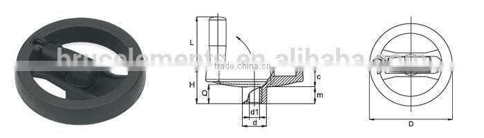 Plastic Handwheels with 2-spokes and foldable handle BK38.0185