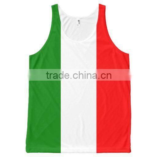 designer flag printing cotton plain tank top for men wholesale china